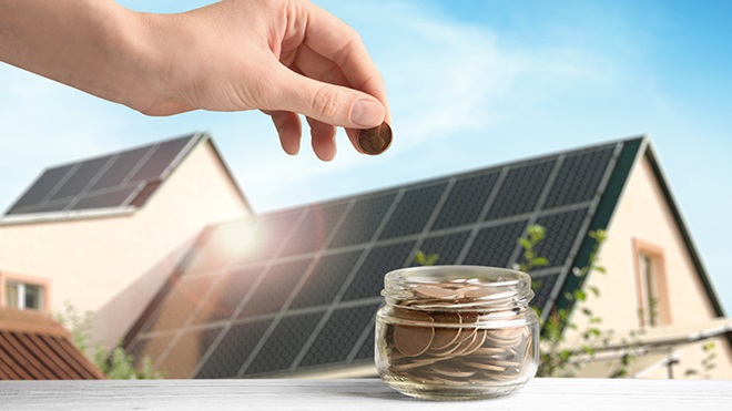 elektriciteit via zonnepanelen, lagere energiefactuur