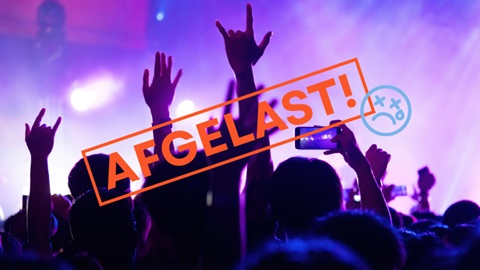 Annulatie festival met feestende festivalgangers in beeld