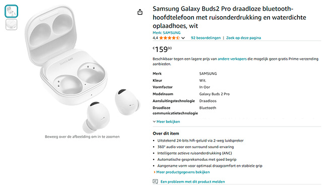 Product van externe verkoper op Amazon webshop