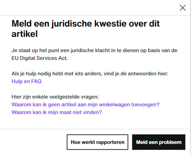 Zalando misbruik melden