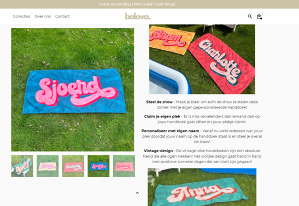 Balova.nl, valse website