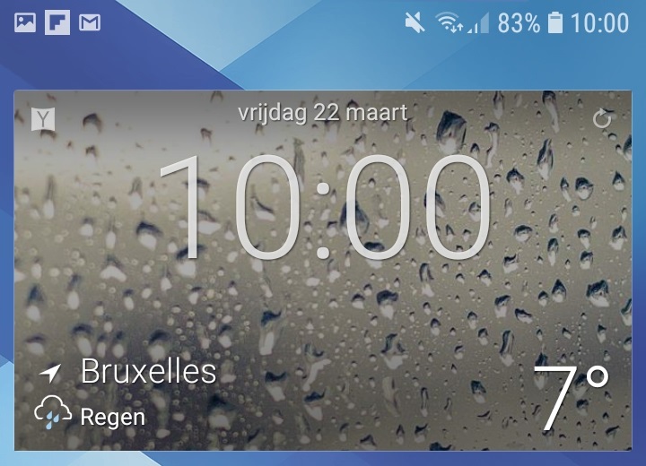 Een Weer-widget op een Android-smartphone