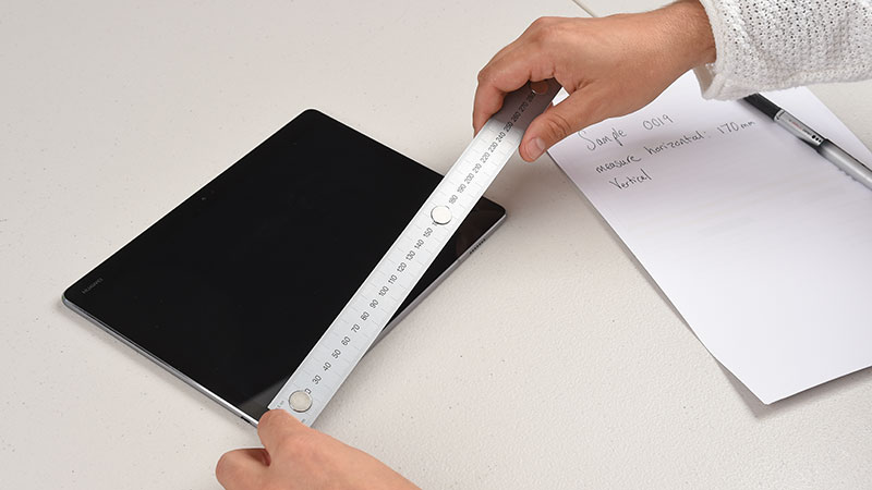 grootte meten van tablet