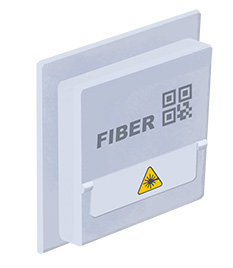 Aansluitpunt voor netwerkverbinding via fiber (glasvezelkabel)