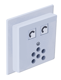 Aansluitpunt voor netwerkverbinding via DSL