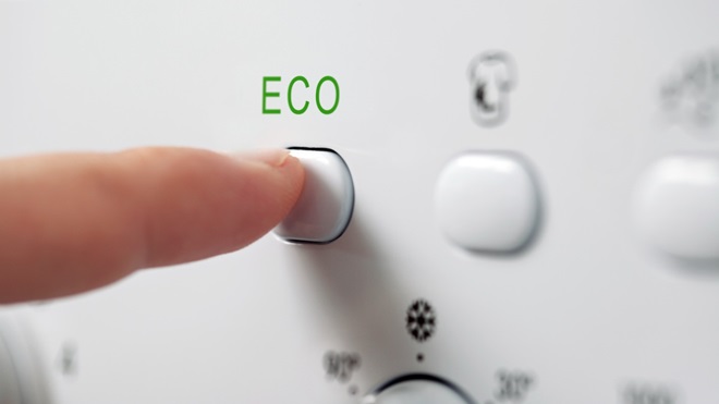 Het ecoprogramma op een wasmachine