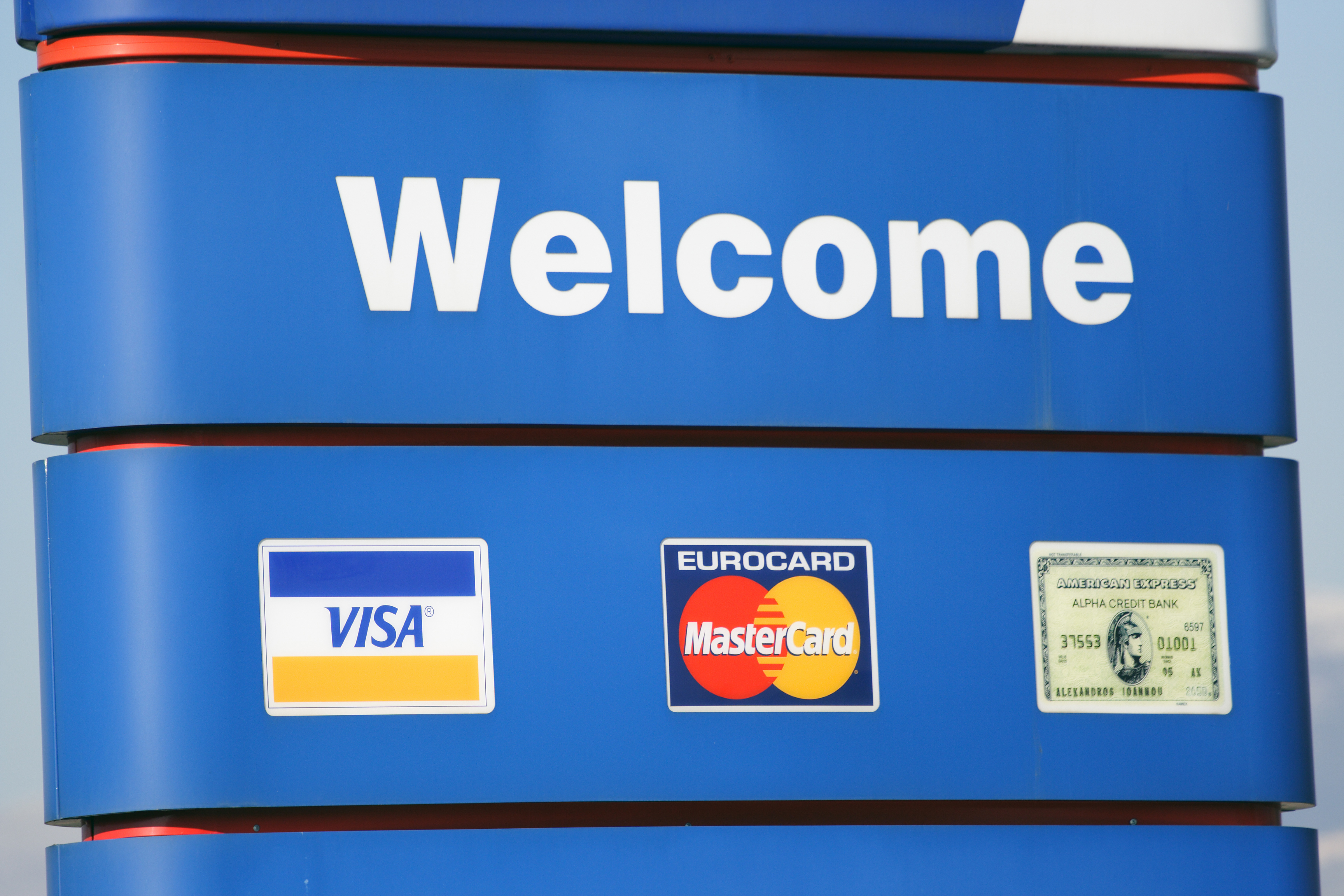 Nickel bankdienst, illustratie VISA en MasterCard