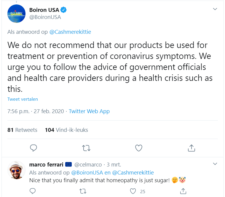 Homeopathie Tegen Covid 19 Sommigen Hebben Geld Geroken